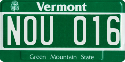 VT license plate NOU016