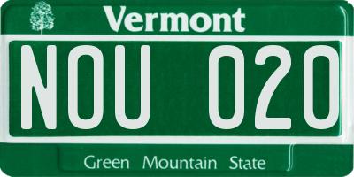 VT license plate NOU020