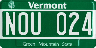 VT license plate NOU024