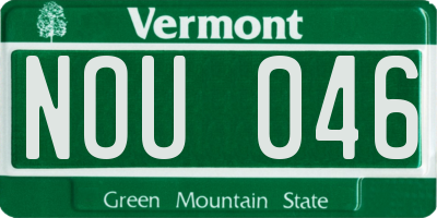 VT license plate NOU046
