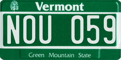 VT license plate NOU059