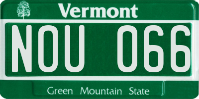 VT license plate NOU066