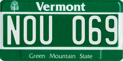 VT license plate NOU069