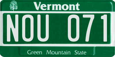 VT license plate NOU071