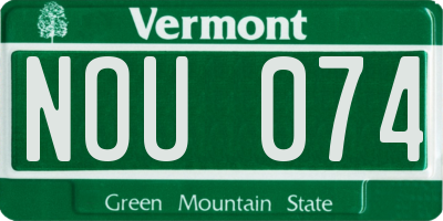 VT license plate NOU074