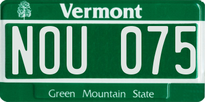 VT license plate NOU075