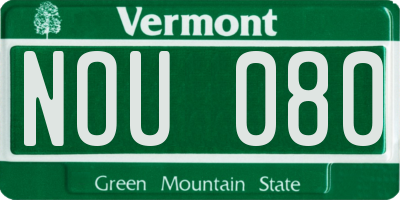 VT license plate NOU080