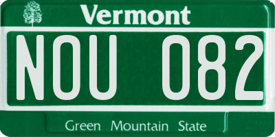 VT license plate NOU082