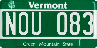 VT license plate NOU083
