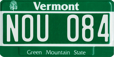 VT license plate NOU084