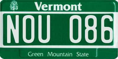 VT license plate NOU086
