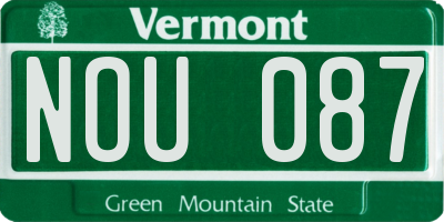 VT license plate NOU087