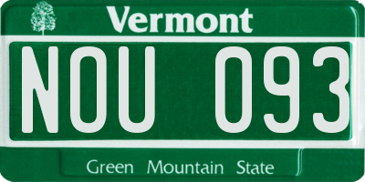 VT license plate NOU093