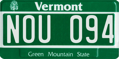 VT license plate NOU094