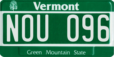 VT license plate NOU096