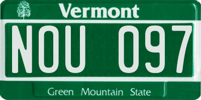 VT license plate NOU097