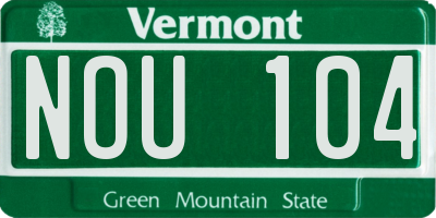 VT license plate NOU104