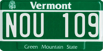 VT license plate NOU109