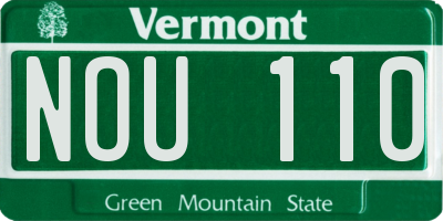 VT license plate NOU110