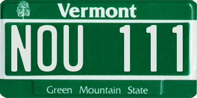 VT license plate NOU111