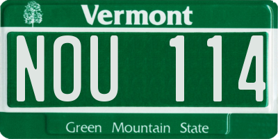 VT license plate NOU114