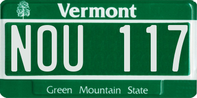 VT license plate NOU117