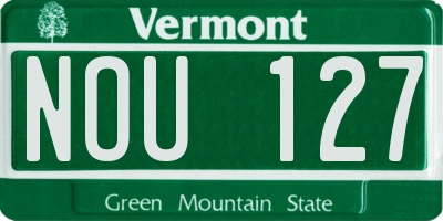 VT license plate NOU127