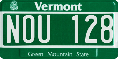 VT license plate NOU128