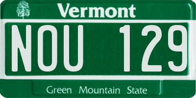 VT license plate NOU129