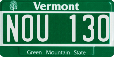 VT license plate NOU130