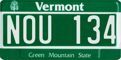 VT license plate NOU134