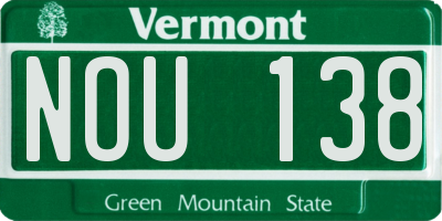 VT license plate NOU138