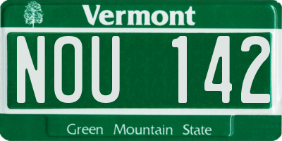 VT license plate NOU142