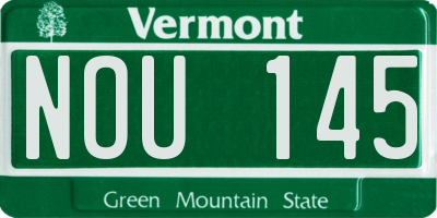 VT license plate NOU145