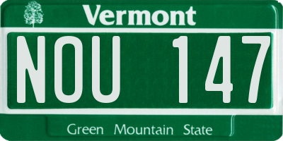 VT license plate NOU147