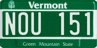 VT license plate NOU151