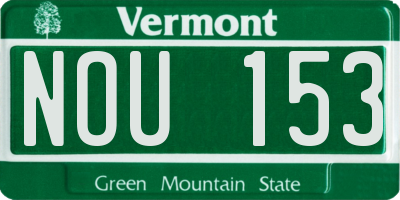 VT license plate NOU153