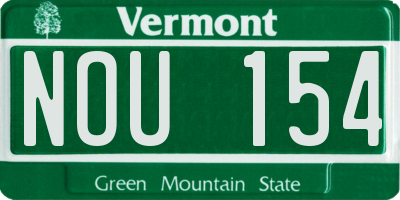 VT license plate NOU154