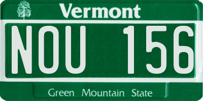 VT license plate NOU156