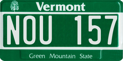 VT license plate NOU157