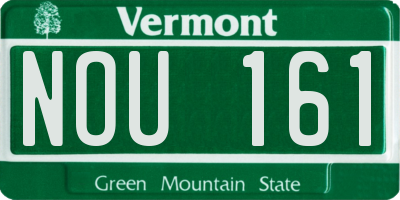 VT license plate NOU161