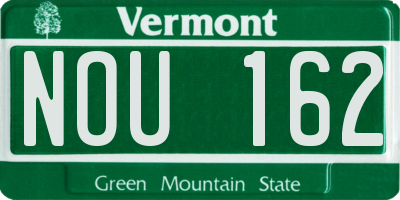 VT license plate NOU162