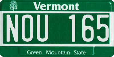 VT license plate NOU165