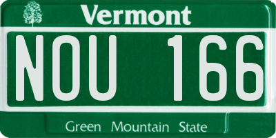 VT license plate NOU166