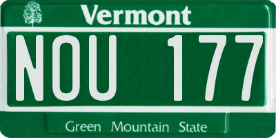 VT license plate NOU177