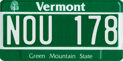 VT license plate NOU178