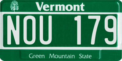 VT license plate NOU179