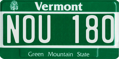 VT license plate NOU180