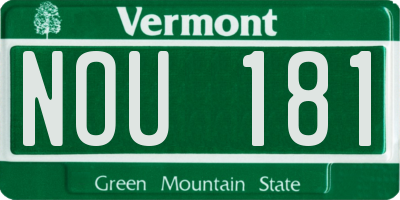 VT license plate NOU181