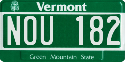 VT license plate NOU182
